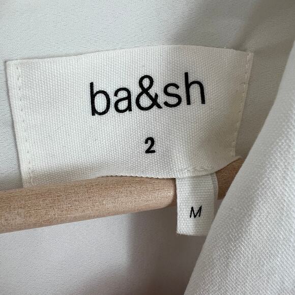 ba&sh Jess Asymetrical White Sleeveless V-Neck Mini Dress Women Size EU 2 Us M 8 - Picture 7 of 9